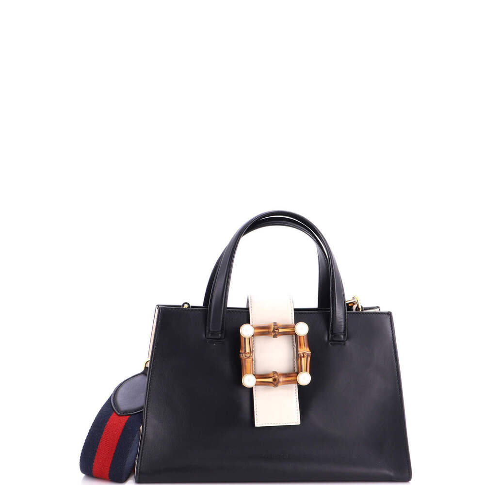 Gucci Small Bamboo Buckle Tote Leather